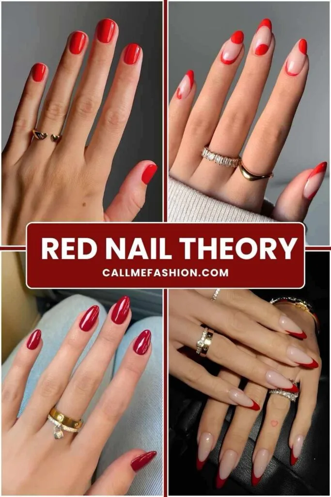 Red nail theory Pinterest