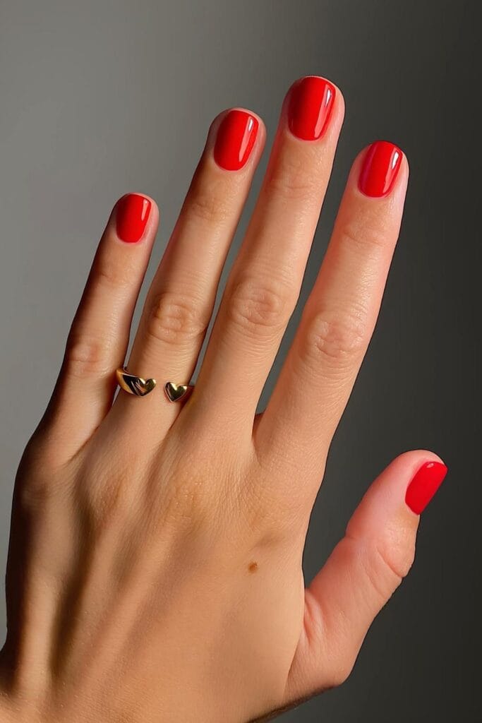 Short red nails