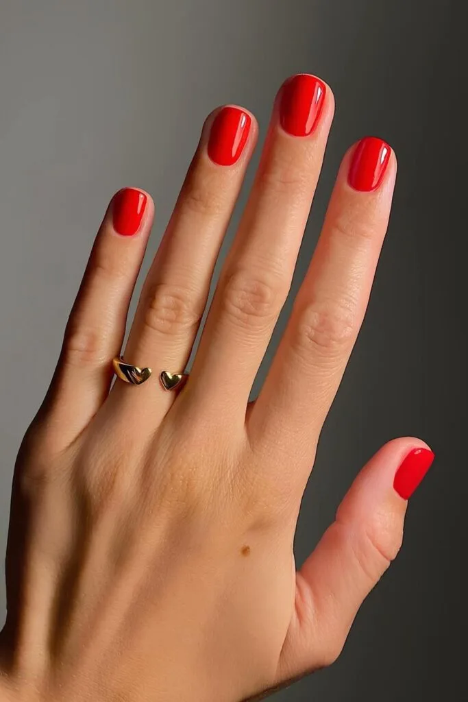 Short red nails