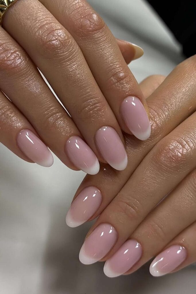 Soft milky French nails
