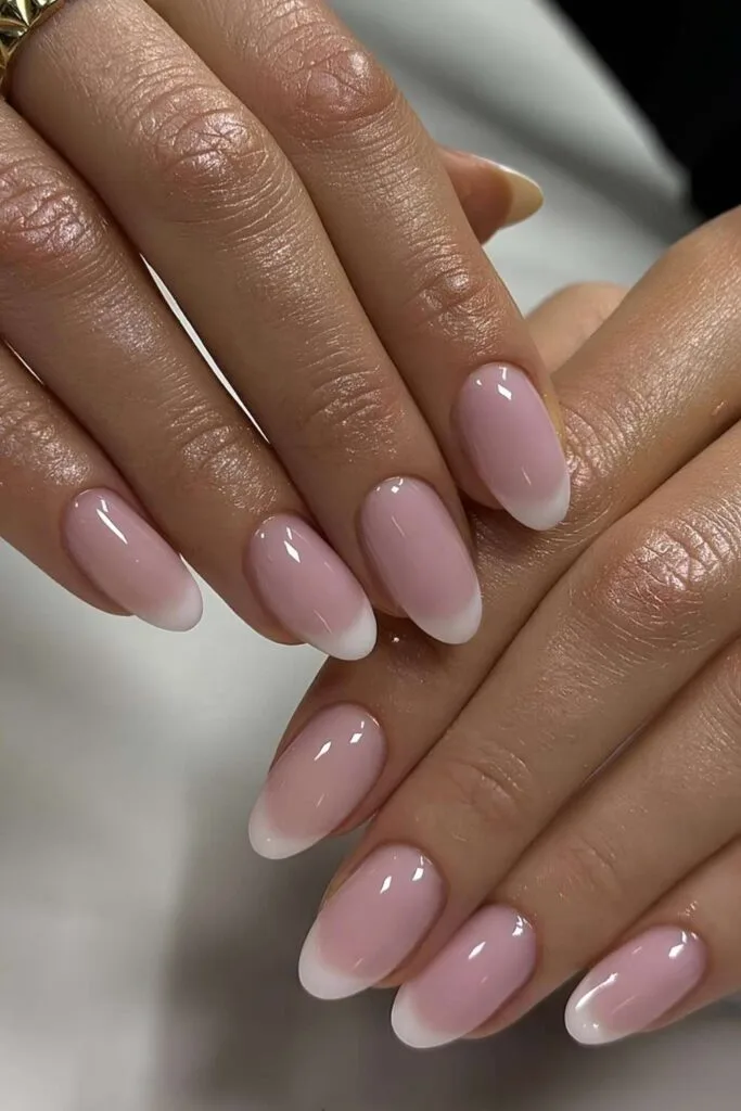 Soft milky French nails