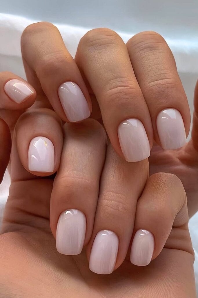 Cloudy white nails