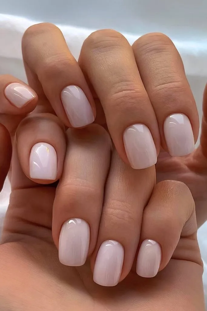 Cloudy white nails