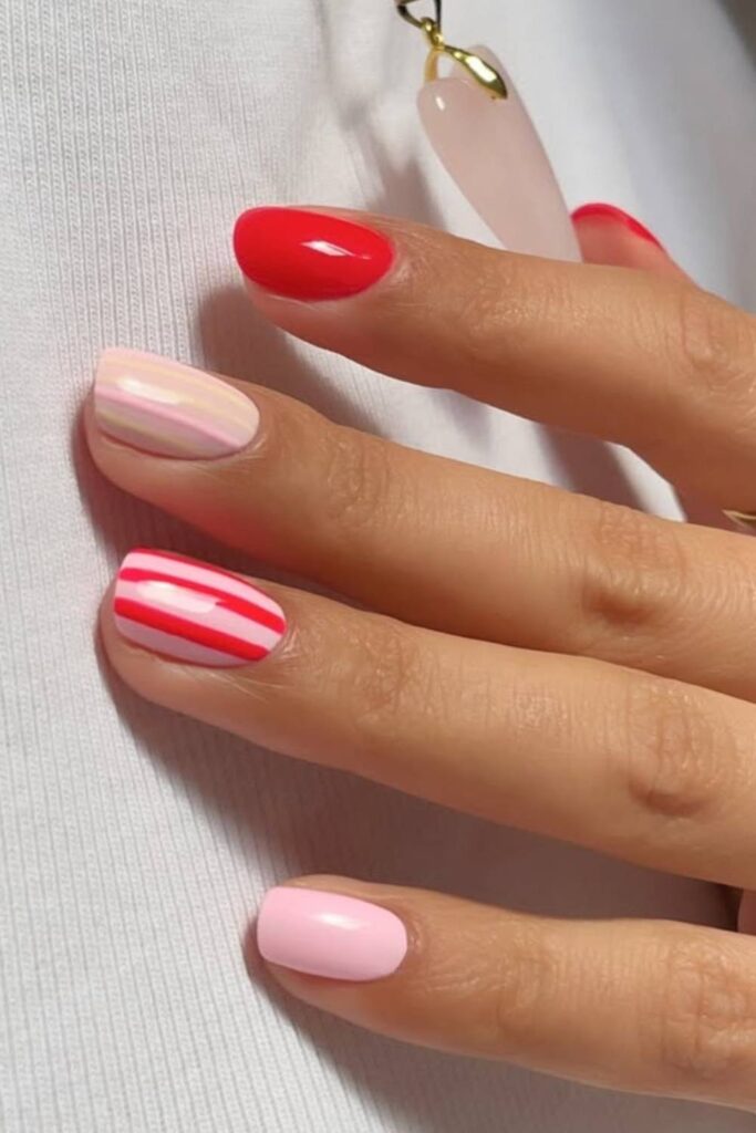 Colorful stripe nails