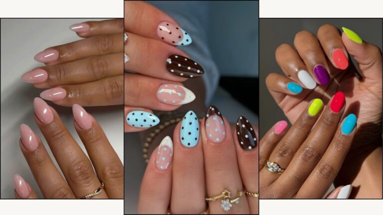 A collage of june nail designs