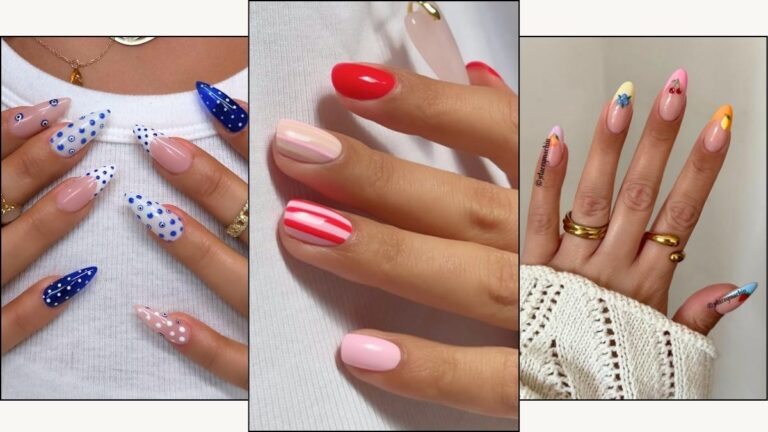 A colage of May nail ideas