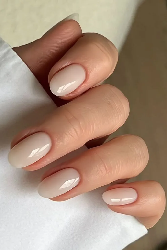 Milky white nails