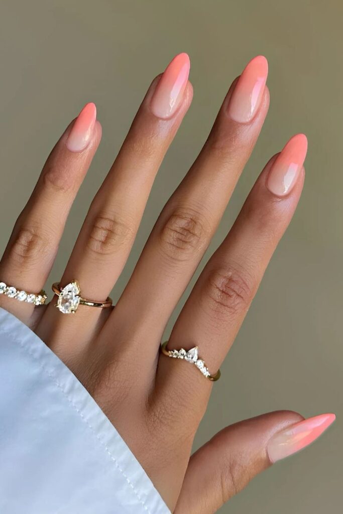 Peach ombre nails