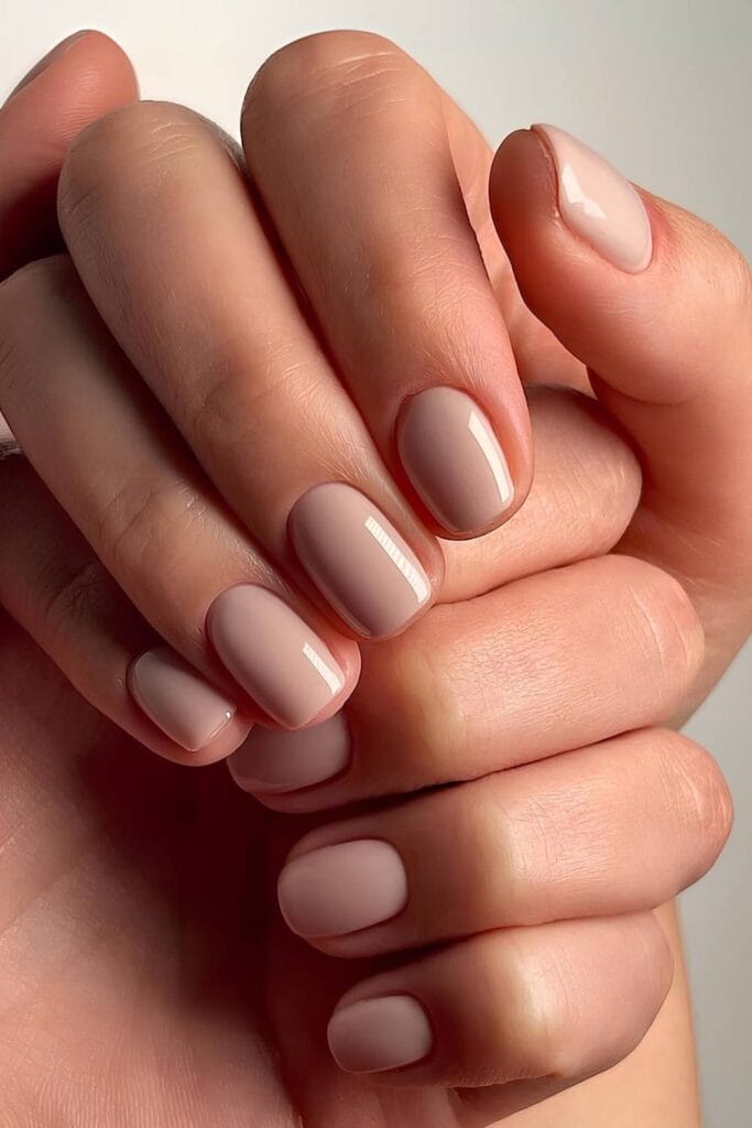 Short beige nails