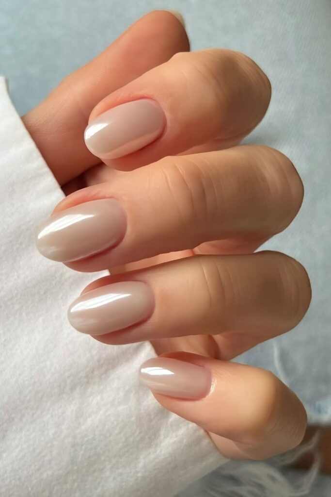 White chrome manicure