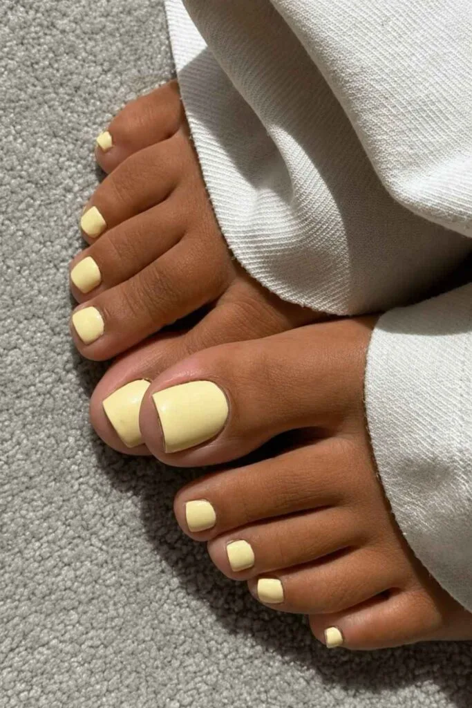 Butter yellow pedi