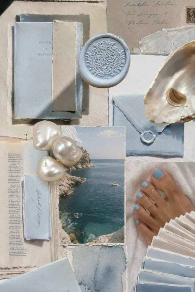 Light blue mood board