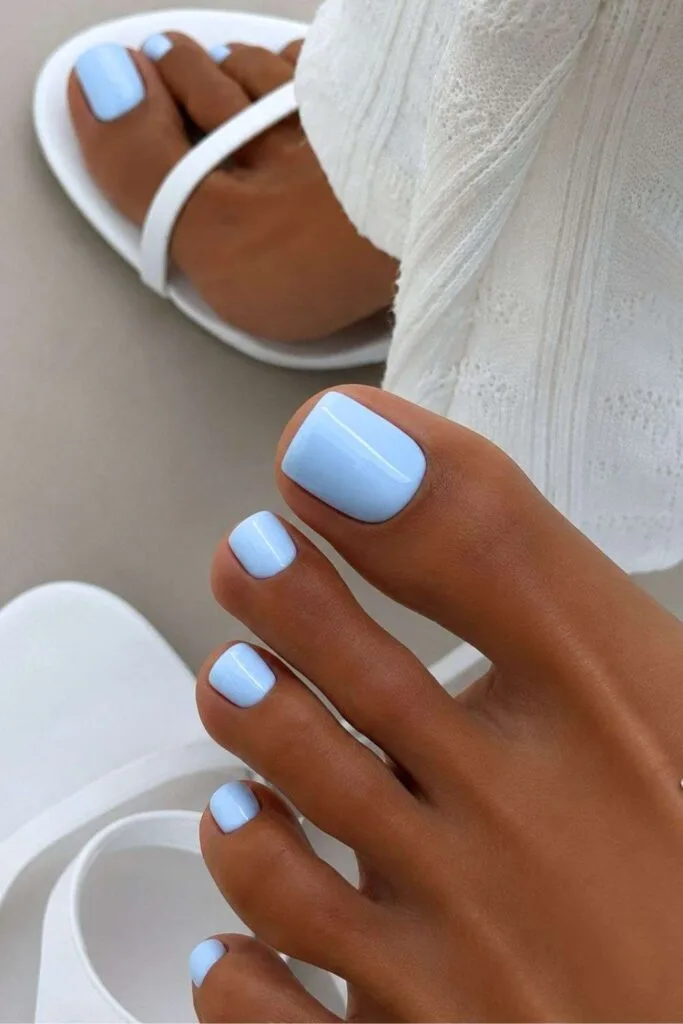 Light blue pedicure