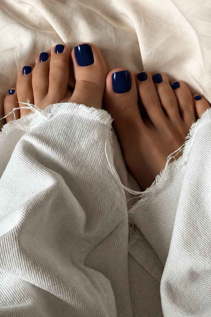 Navy blue pedi