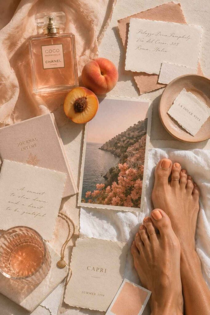 Peach mood board