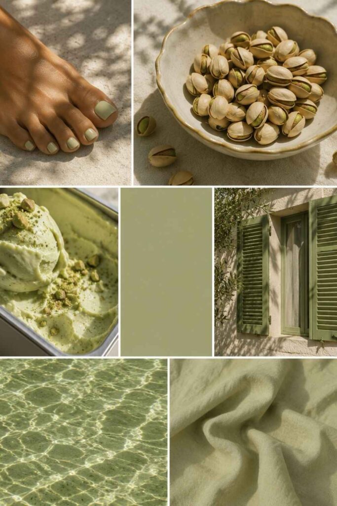 Pistachio green mood board