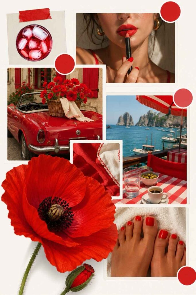 Poppy red mood board