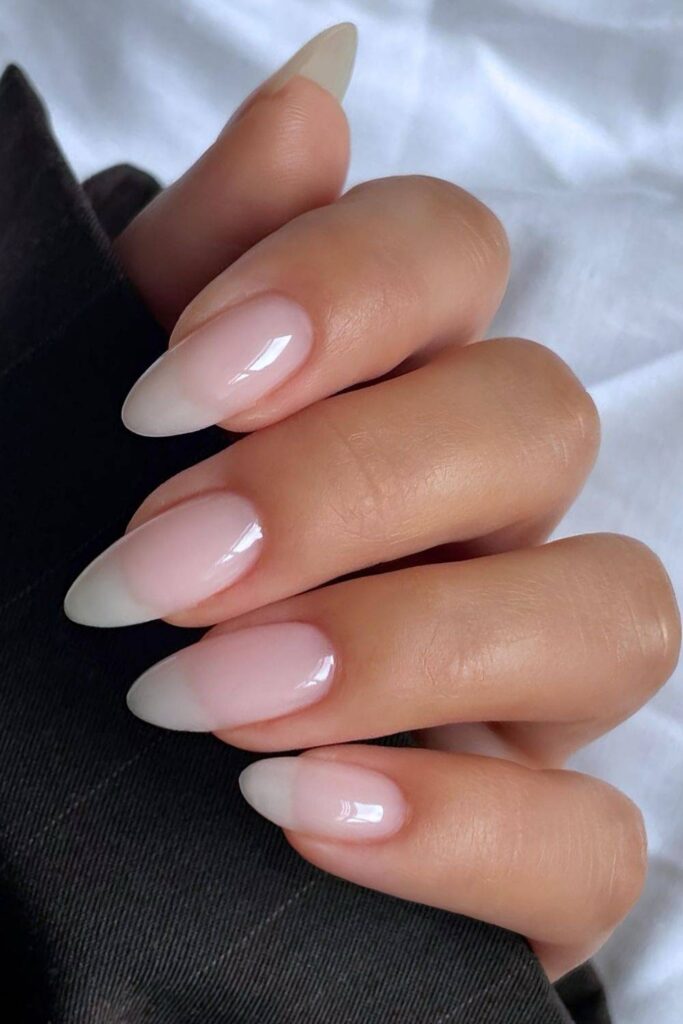 Sheer milky nails