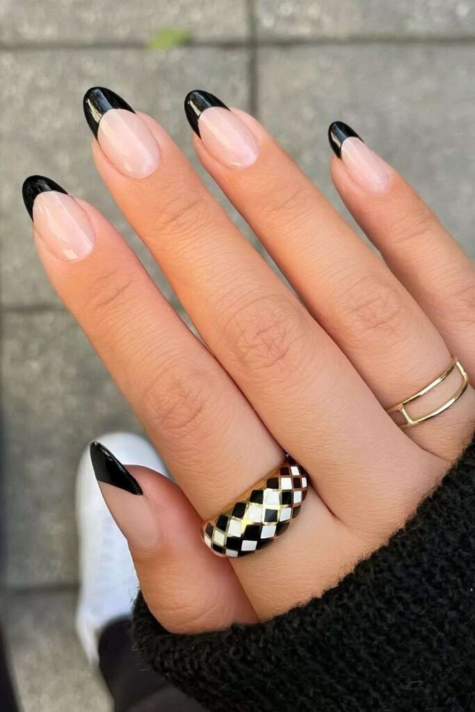 Black French nails