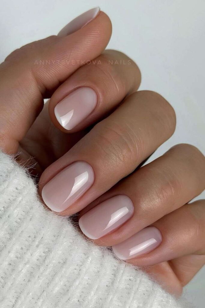 Soft white French nails