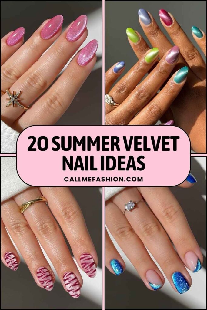 Summer velvet nails Pinterest