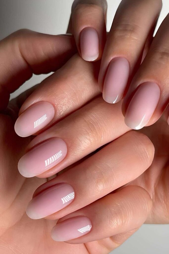 Almond sheer pink mani