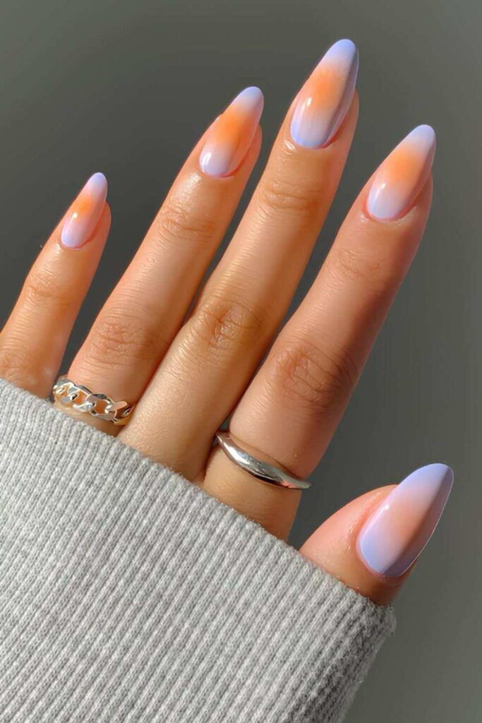 Blue and orange aura mani