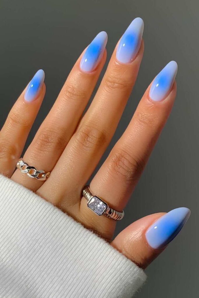 Blue aura nails