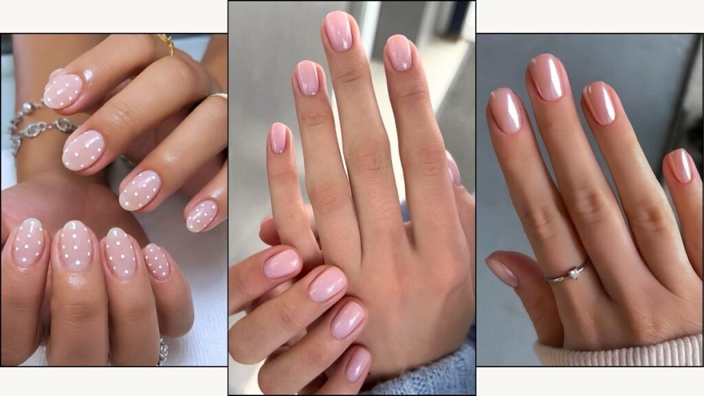 A collage of bubble bath nail designs