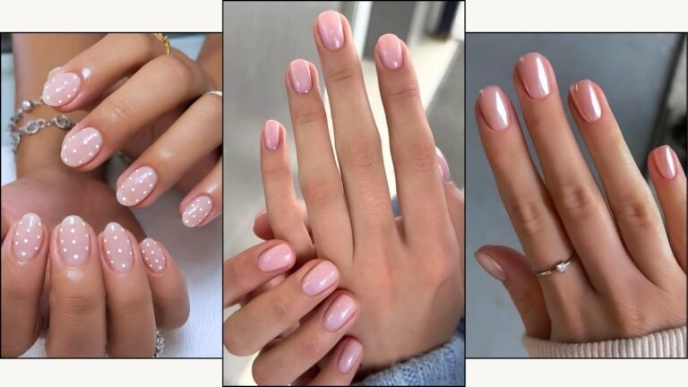 A collage of bubble bath nail designs