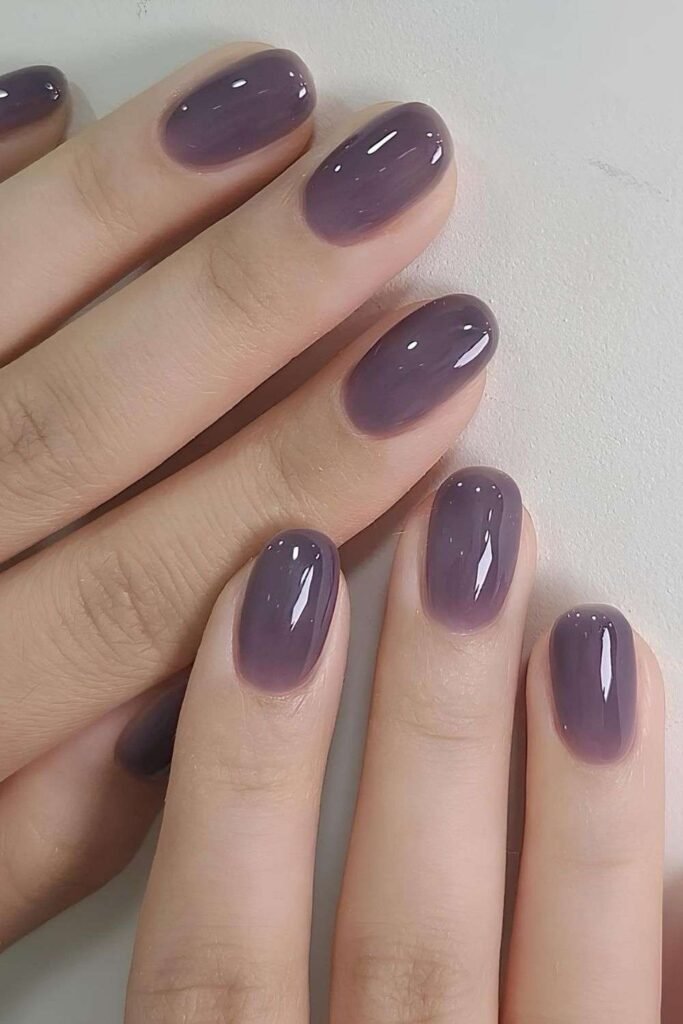 Dark purple jelly nails