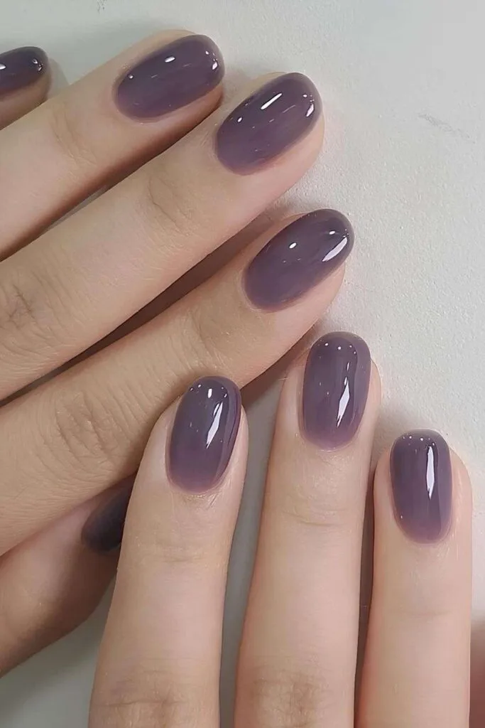 Dark purple jelly nails