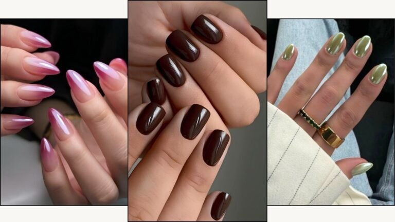 A collage of Fall nail colors