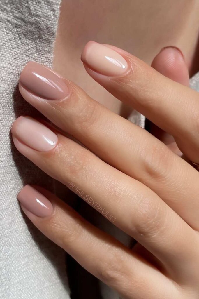 Mocha mousse French and solid nails