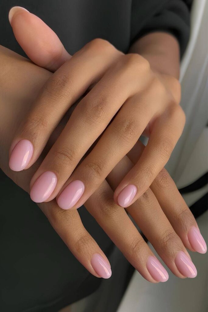 Pale pink nails