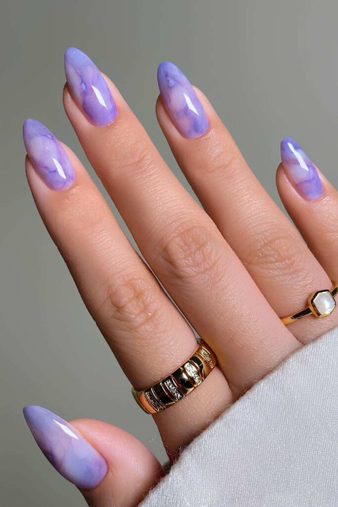 Purple marble nails