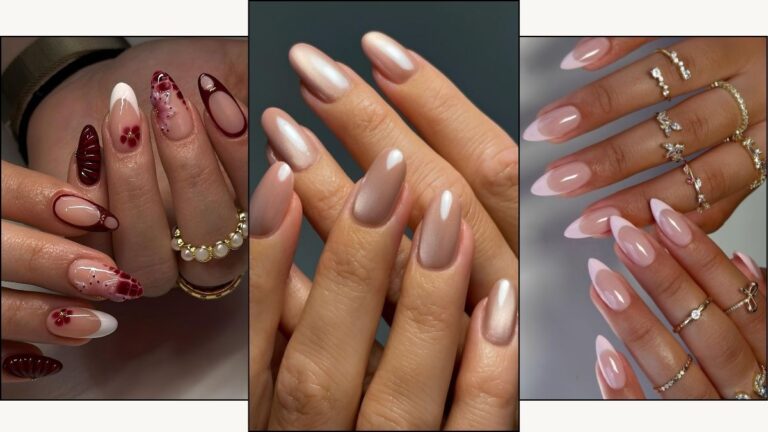 A collage of september nail designs