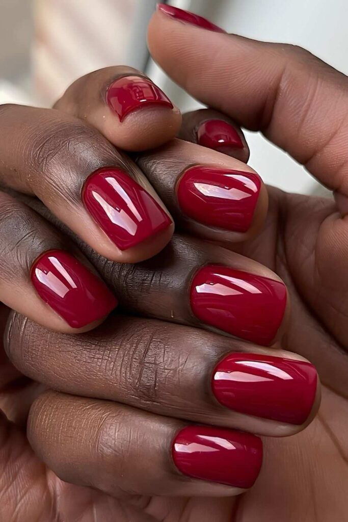 Short red nails