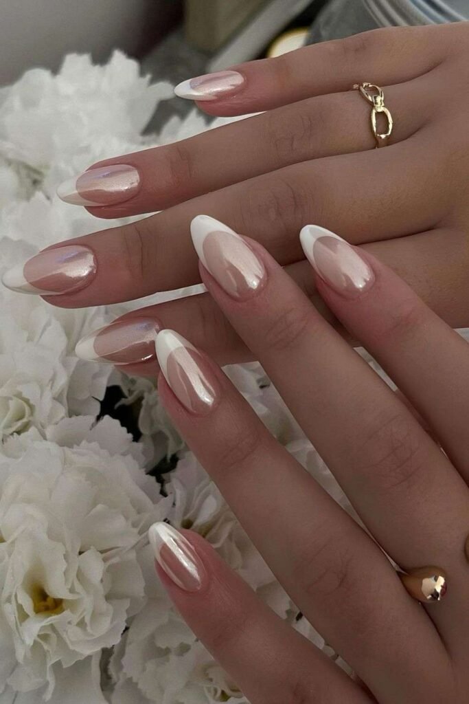 Chrome French nails