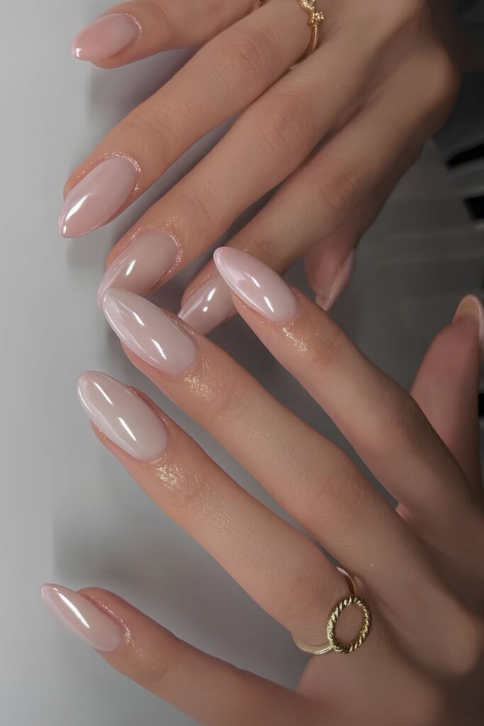 Chrome taupe nails