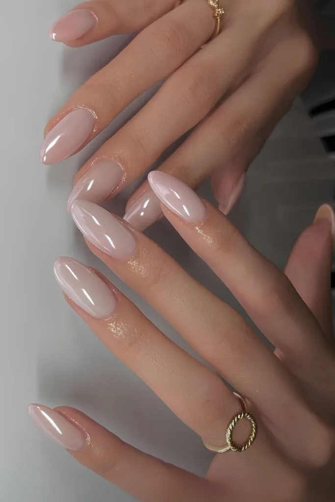Chrome taupe nails