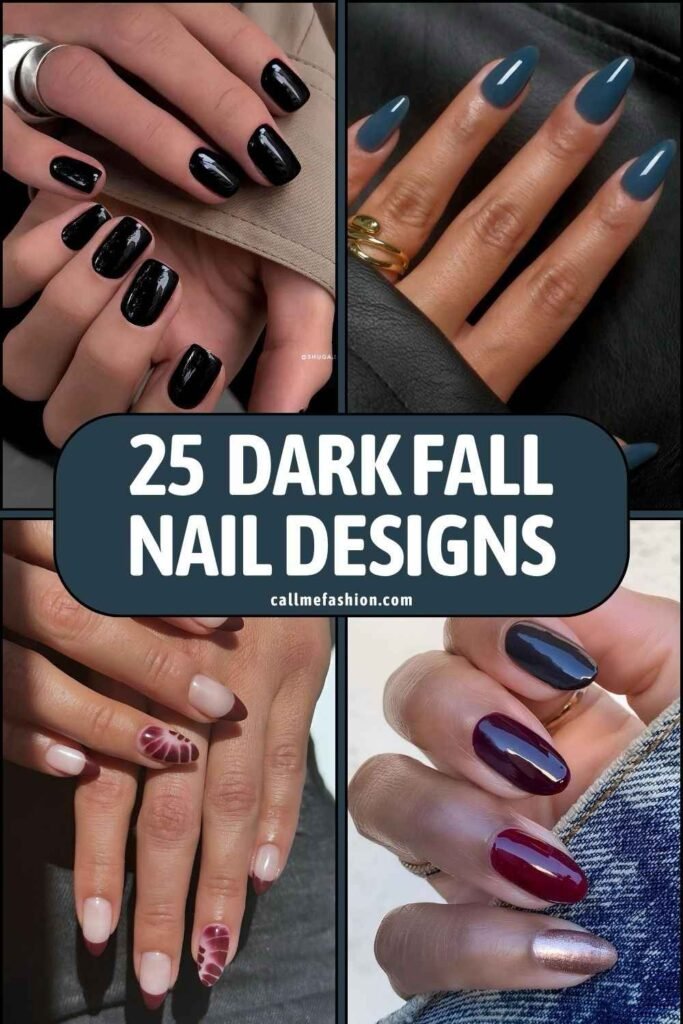 Dark fall nails Pinterest