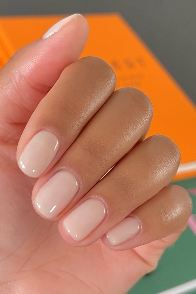 Short milky nails