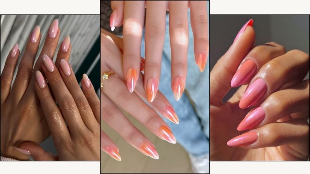 A collage of sorbet nail designs