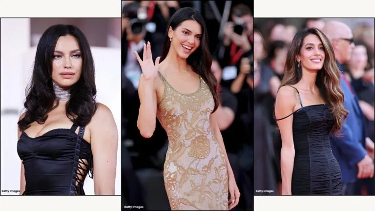 A collage of Venice Film Festival outfits