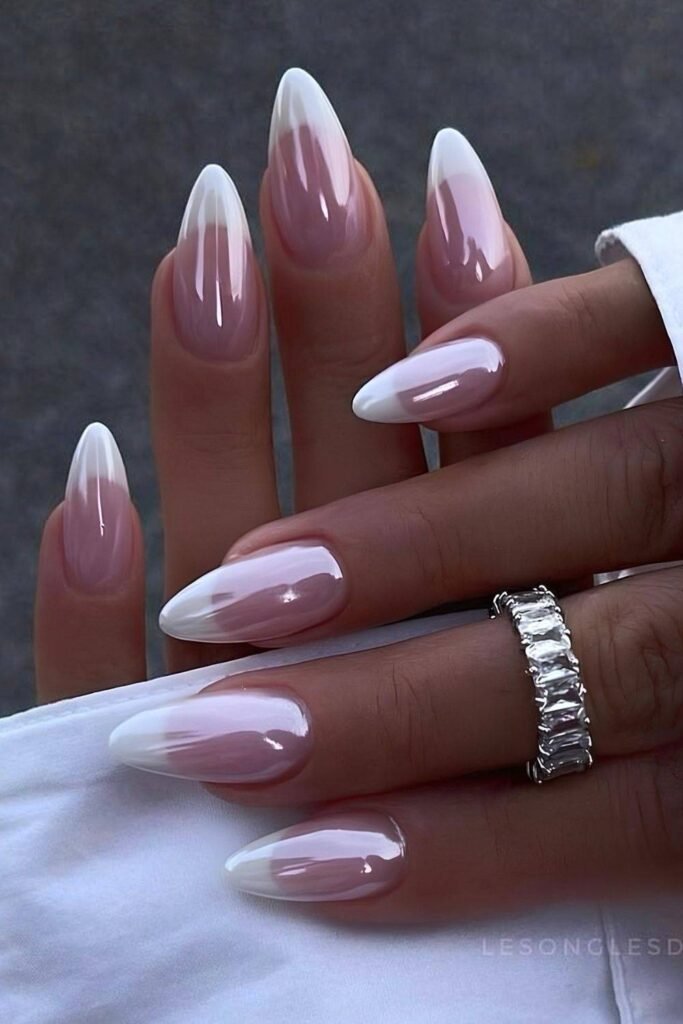 Chrome French nails