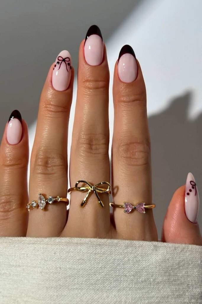 Dark purple glossy nails