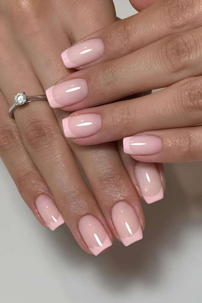 Light pink French nails