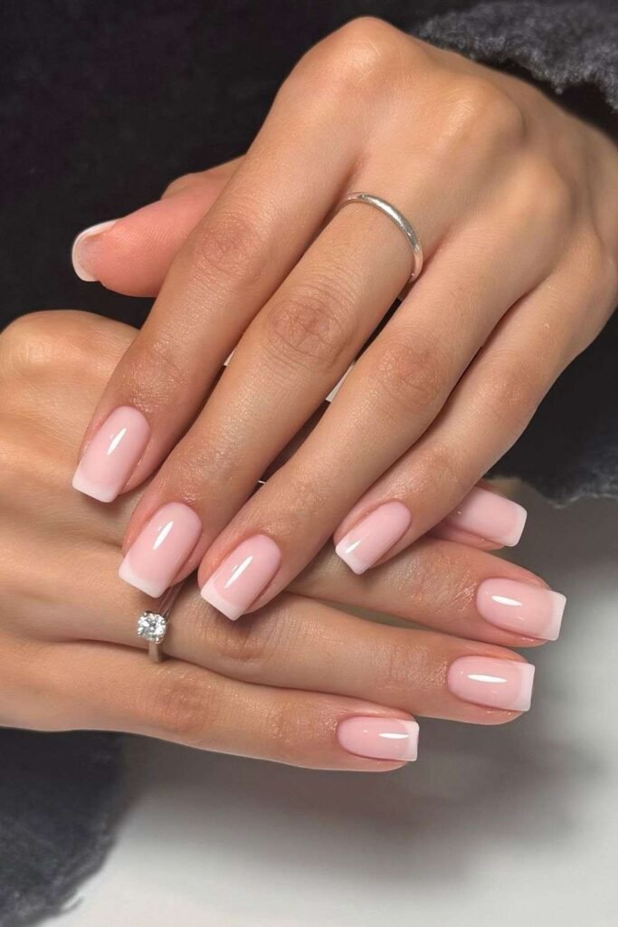 Muted French nails