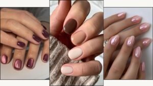 A collage of short fall nail ideas